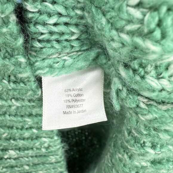 St Johns Bay Womens Green V Neck Long Sleeves Pullover Knit Sweater Size PM - Picture 11 of 16